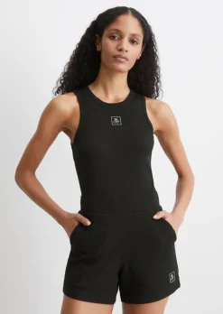 Lounge-Jerseyshorts aus geripptem Bio-Baumwoll-Modal-Mix