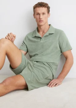 Lounge-Poloshirt in flauschiger Frottee-Qualität