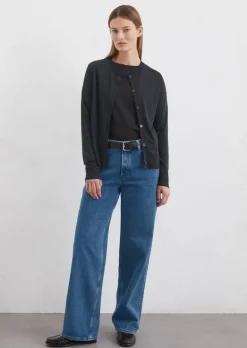 Luxury Jersey-Cardigan regular aus TENCEL™ Lyocell-Baumwolle-Mix