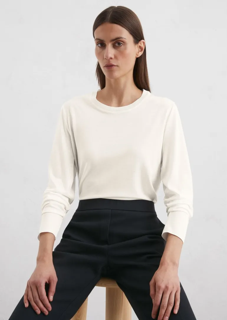 Luxury Longsleeve regular aus TENCEL™ Lyocell-Baumwolle-Mix
