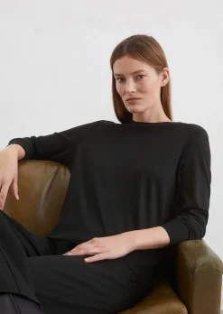 Luxury Longsleeve regular aus TENCEL™ Lyocell-Baumwolle-Mix