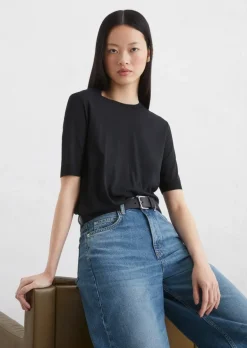 Luxury T-Shirt regular aus TENCEL™ Lyocell-Baumwolle-Mix