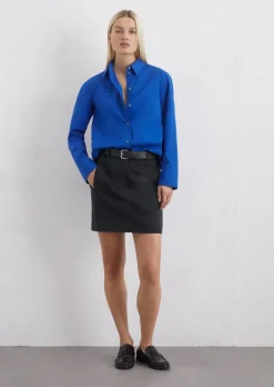 Minirock regular aus Polyester-Schurwolle-Mix