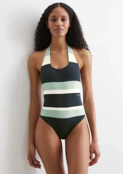 Neckholder-Badeanzug mit rundem Ausschnitt