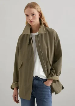 Outdoorjacke im Barn-Stil relaxed aus beschichtetem Cotton-Nylon