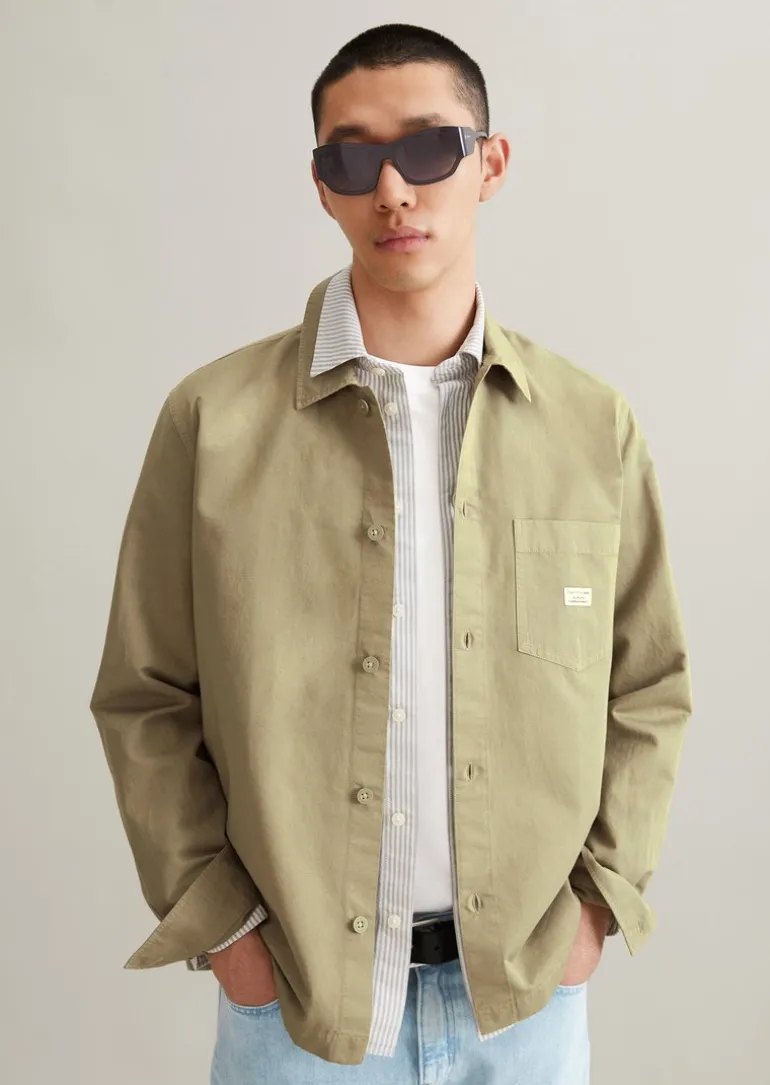 Overshirt aus Bio-Baumwolle und Leinen