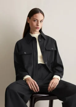 Overshirt boxy shaped aus Organic-Cotton-Lyocell-Mix