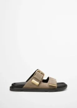 Pantolette aus edlem Velours-Rindleder