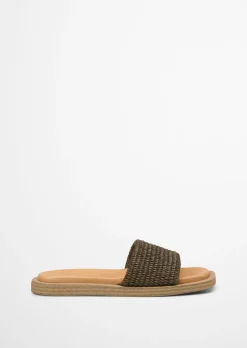 Pantolette in Raffiabast-Optik