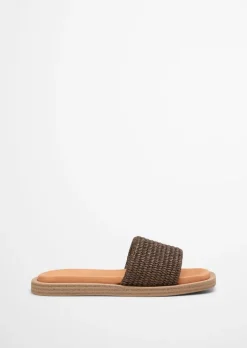 Pantolette in Raffiabast-Optik