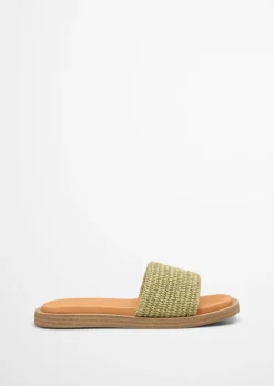 Pantolette in Raffiabast-Optik