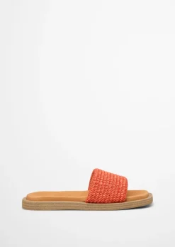 Pantolette in Raffiabast-Optik