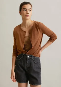 Pointelle-Cardigan regular aus reinem Organic Cotton