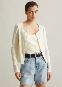 Pointelle-Cardigan regular aus reinem Organic Cotton
