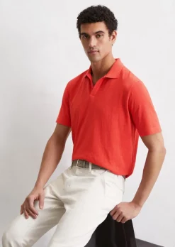 Poloshirt Jersey regular aus Bio-Baumwolle und Leinen