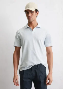 Poloshirt Jersey regular aus Bio-Baumwolle und Leinen