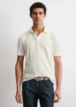 Poloshirt Jersey regular aus Bio-Baumwolle und Leinen