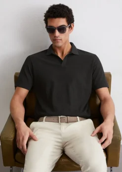 Poloshirt Jersey regular aus Bio-Baumwolle und Leinen