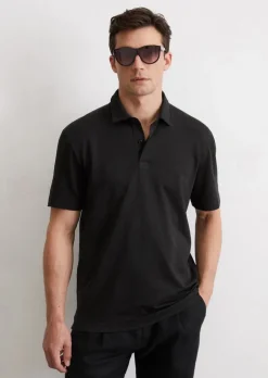 Poloshirt Jersey regular aus hochwertigem Leinen-Mix