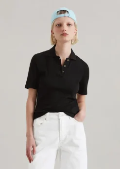 Poloshirt slim aus softem Ripp-Jersey