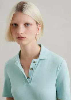 Poloshirt slim aus softem Ripp-Jersey