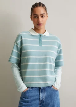Poloshirt wide mit garngefärbten Streifen