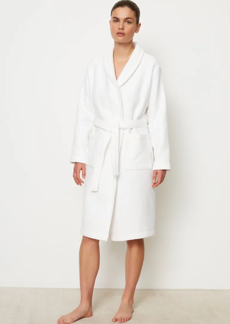 Premium Damen-Bademantel mit Waffel-Piqué und Frottee-Innenseite