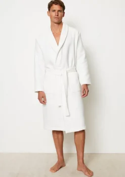 Premium Herren-Bademantel aus Waffel-Piqué und Frottee-Innenseite