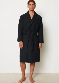 Premium Herren-Bademantel aus Waffel-Piqué und Frottee-Innenseite