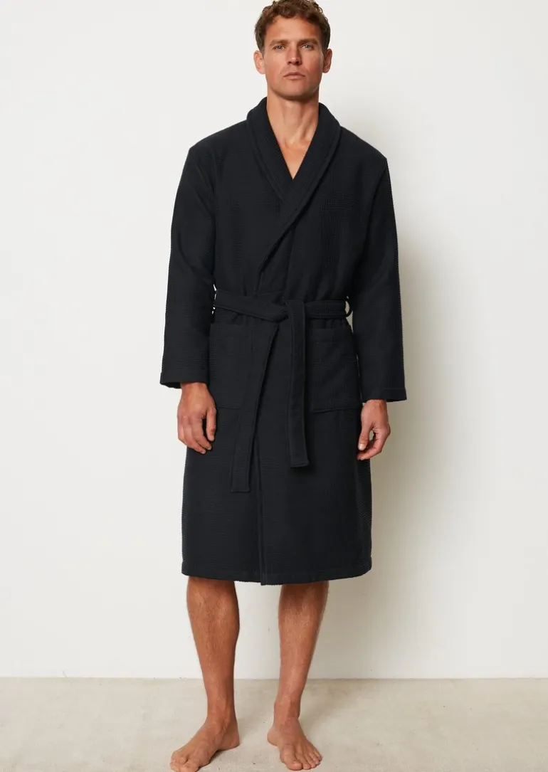 Premium Herren-Bademantel aus Waffel-Piqué und Frottee-Innenseite