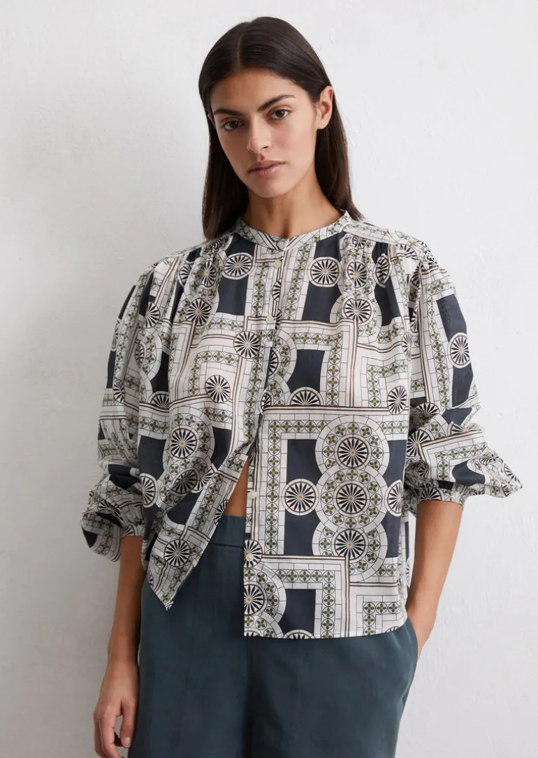 Print-Bluse relaxed aus Silky-Touch-Voile