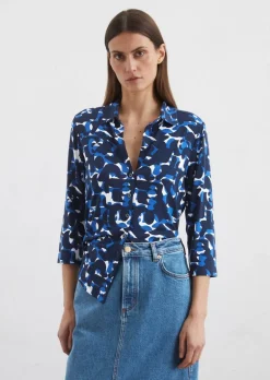 Print-Jerseybluse regular aus LENZING™ ECOVERO™