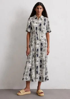 Print-Kleid flared aus ECOVERO™ von LENZING™