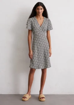 Print-Kleid flared aus ECOVERO™ von LENZING™