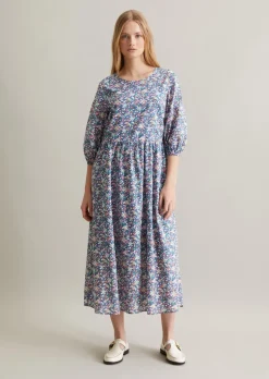 Print-Kleid relaxed aus Baumwoll-Voile