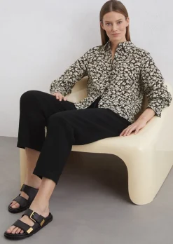 Print-Langarm-Bluse relaxed aus Silky-Touch-Voile-Qualität