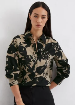 Print-Langarm-Bluse relaxed aus Silky-Touch-Voile-Qualität