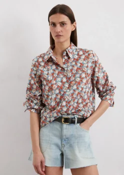 Print-Langarm-Bluse relaxed aus Silky-Touch-Voile-Qualität