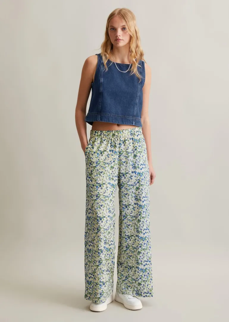 Print-Schlupfhose relaxed aus LENZING™ ECOVERO™-Mix