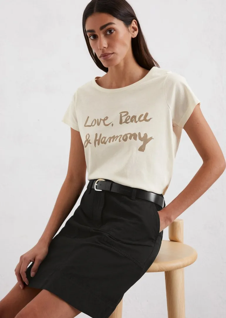 Print-T-Shirt regular aus leichtem Single Jersey