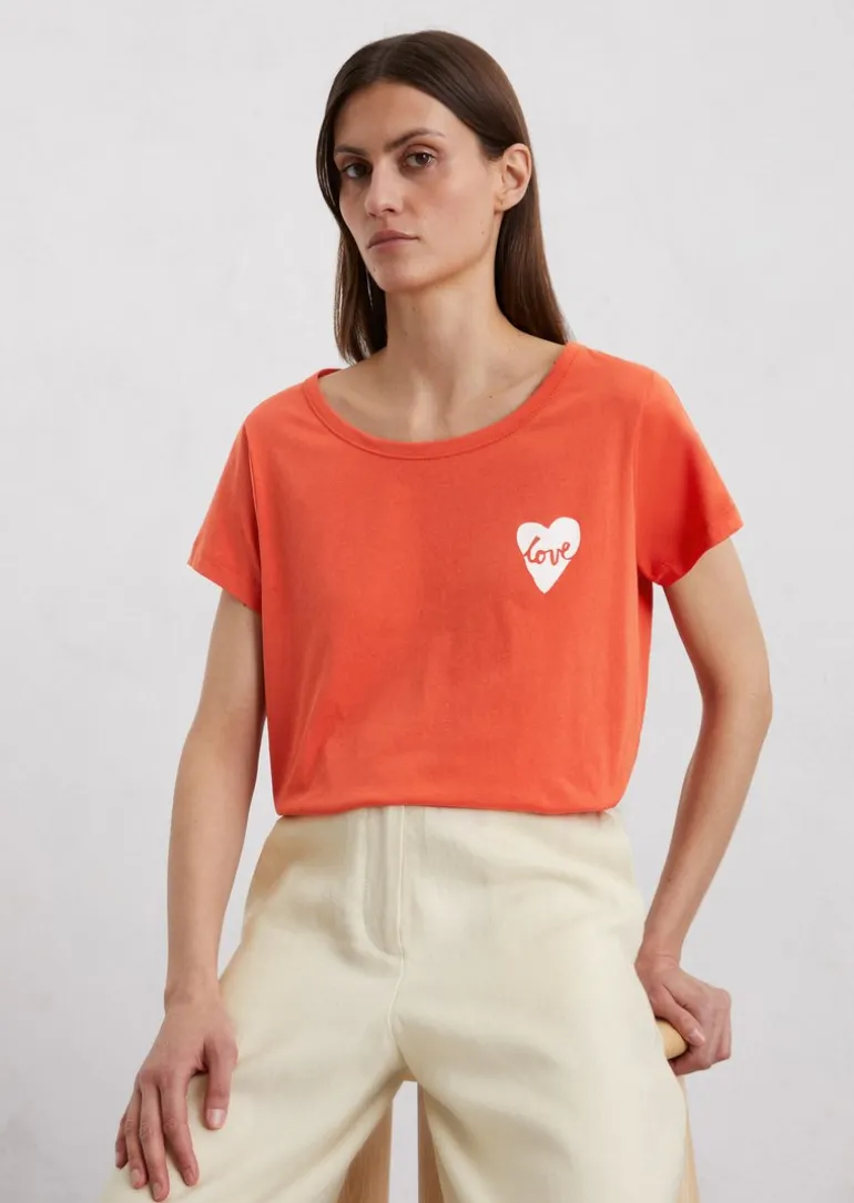 Print-T-Shirt regular aus leichtem Single Jersey