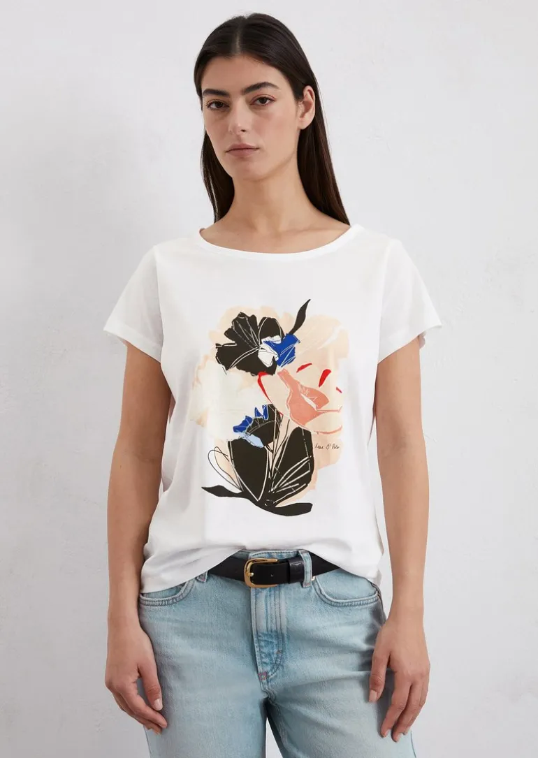 Print-T-Shirt regular aus leichtem Single Jersey