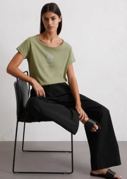 Print-T-Shirt regular aus leichtem Single Jersey