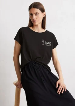 Print-T-Shirt regular aus leichtem Single Jersey