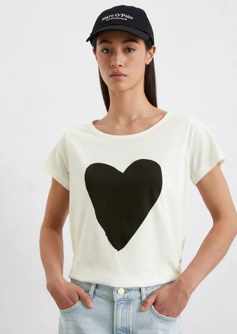 Print-T-Shirt regular aus leichtem Single Jersey