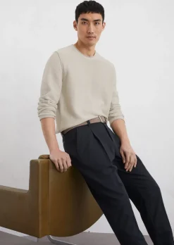 Pullover regular aus Bio-Baumwoll-Leinen-Mix