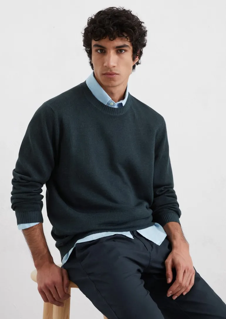 Pullover regular aus Leinen und Bio-Baumwolle