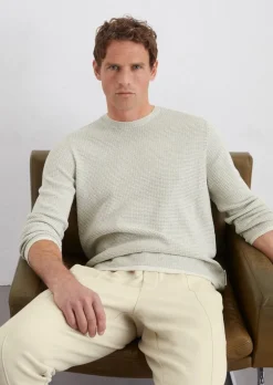 Pullover regular aus strukturiertem Bio-Baumwoll-Mix