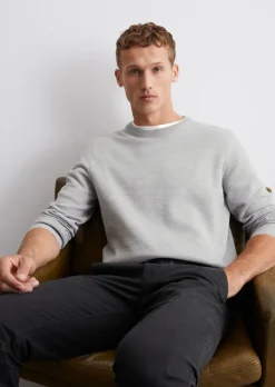 Pullover regular mit feiner Piqué-Struktur