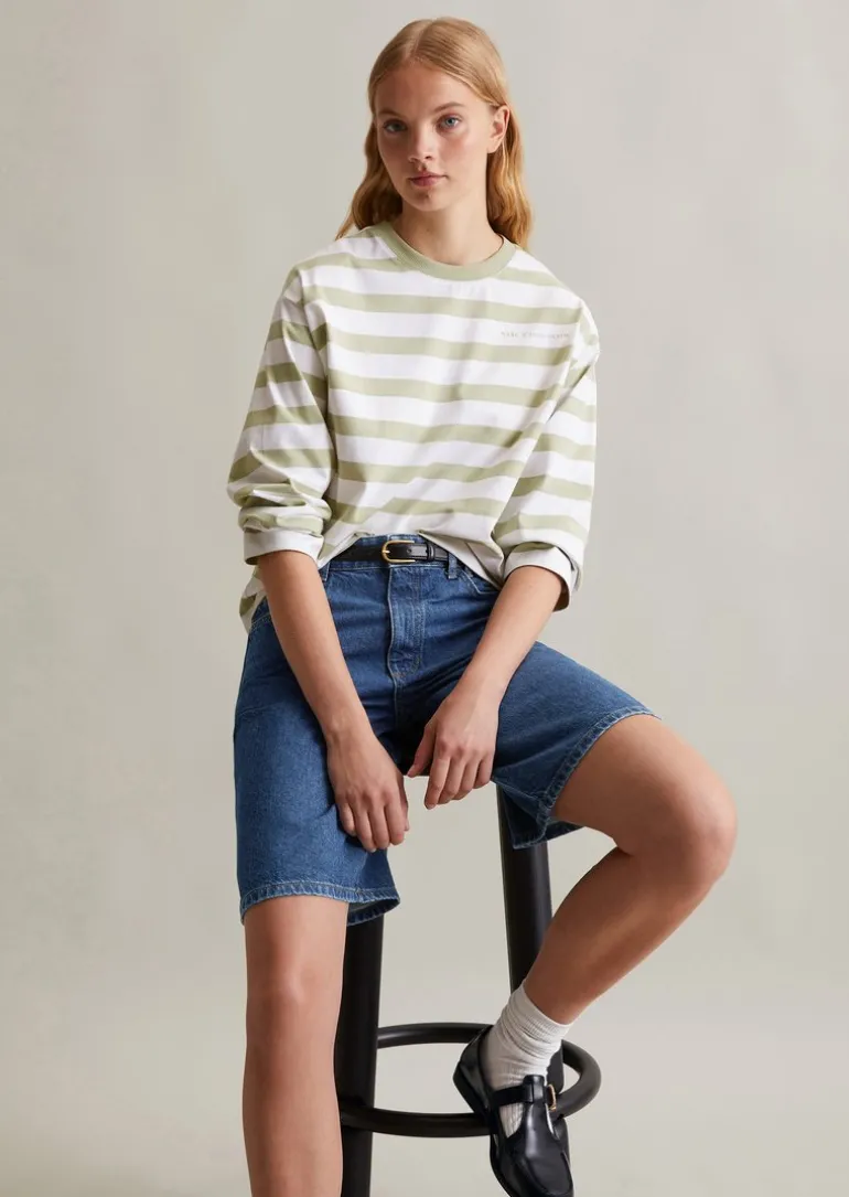 Ringel-Longsleeve oversized aus garngefärbtem Heavy Jersey